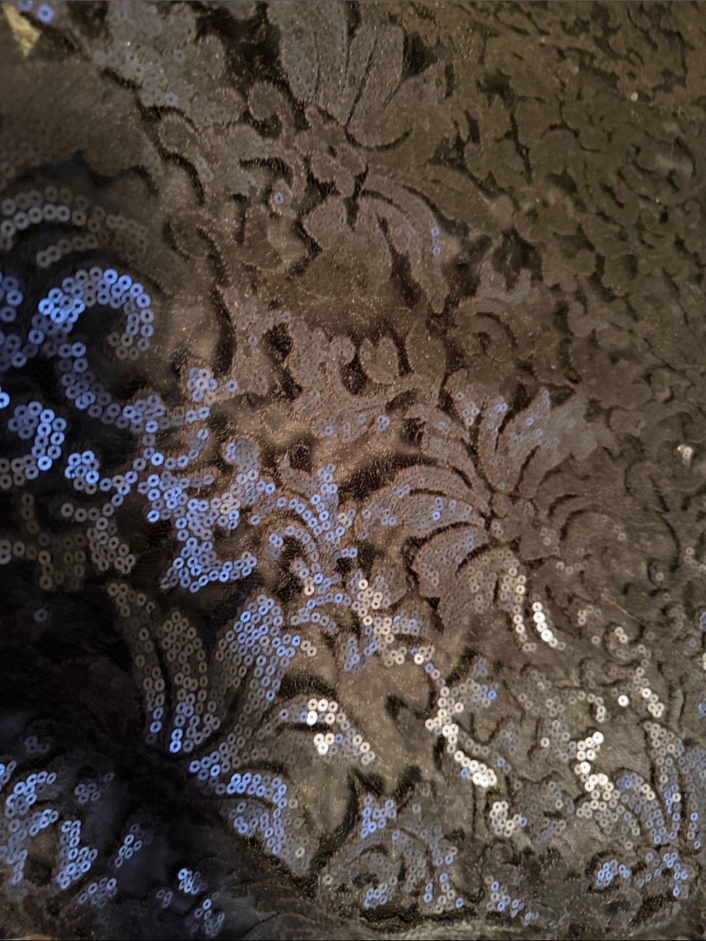 Tadashi Shoji Navy Sequin Lined Gown-Size 4 - Picture 6 of 7
